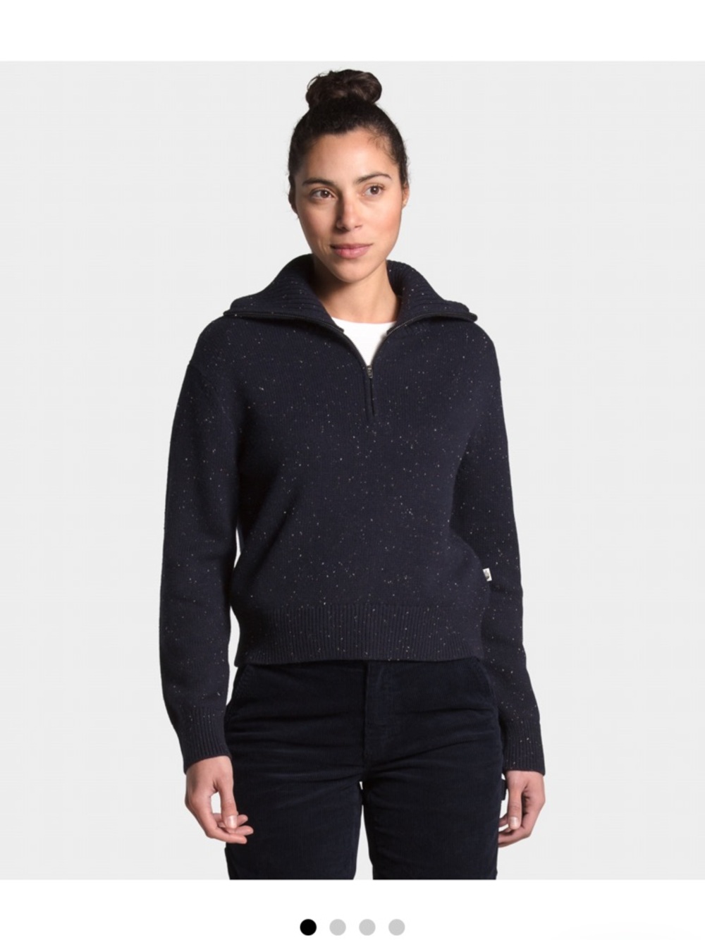 Women's North face CRESTVIEW  Half-Zip Speckled navy Sweater size large